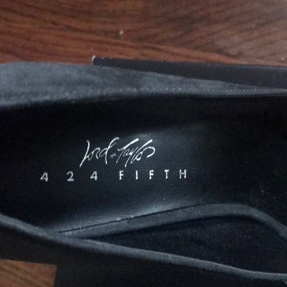 Gray suede heel shoes - Picture 5 of 8